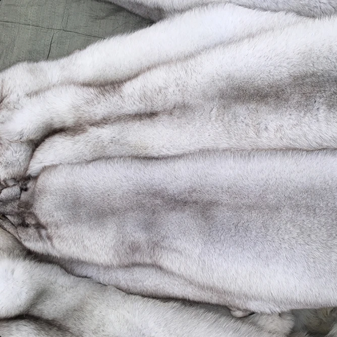 100% Real Blue Fox Fur Skin /Fox Fur Pelt For Garment Collar