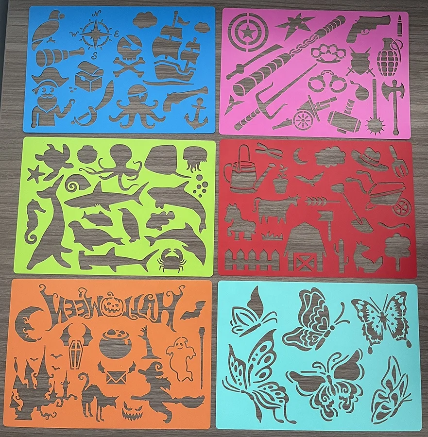 Stencil Drawing Kit for Kids  24 Pcs Plastic Drawing Stencils Great Birthday Gift for Boy Girl