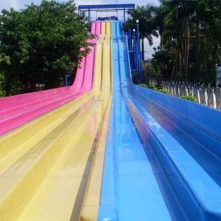Commercial 10m High 3 Lanes Mat Racer Rainbow Water Park Slide for Hotel Resorts Outdoor Usage