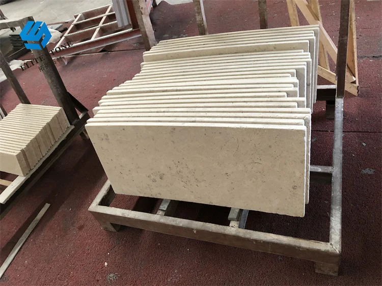 Tumbled Homed Natural Travertine Outdoor Indoor Floor Paving Stone Tile French Pattern Limestone Pavers