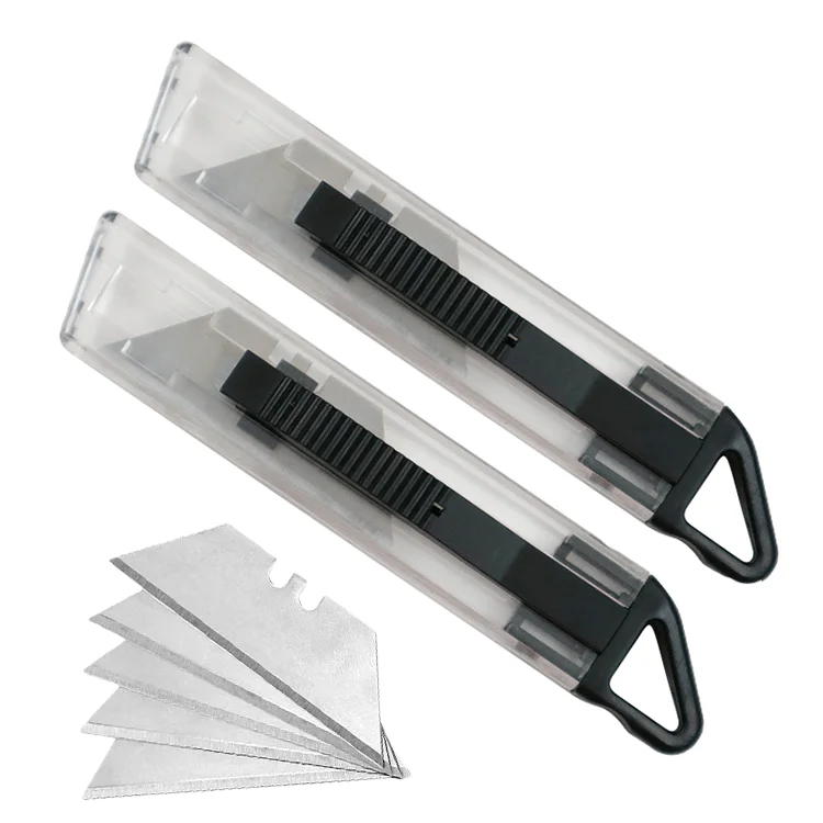 Cheap price plastic transparent retractable utility knife mini opener box cutter utility paper cutter knife