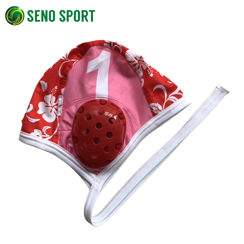 Custom Printed Number 1 Water Polo Goalie Cap With Ear Protection