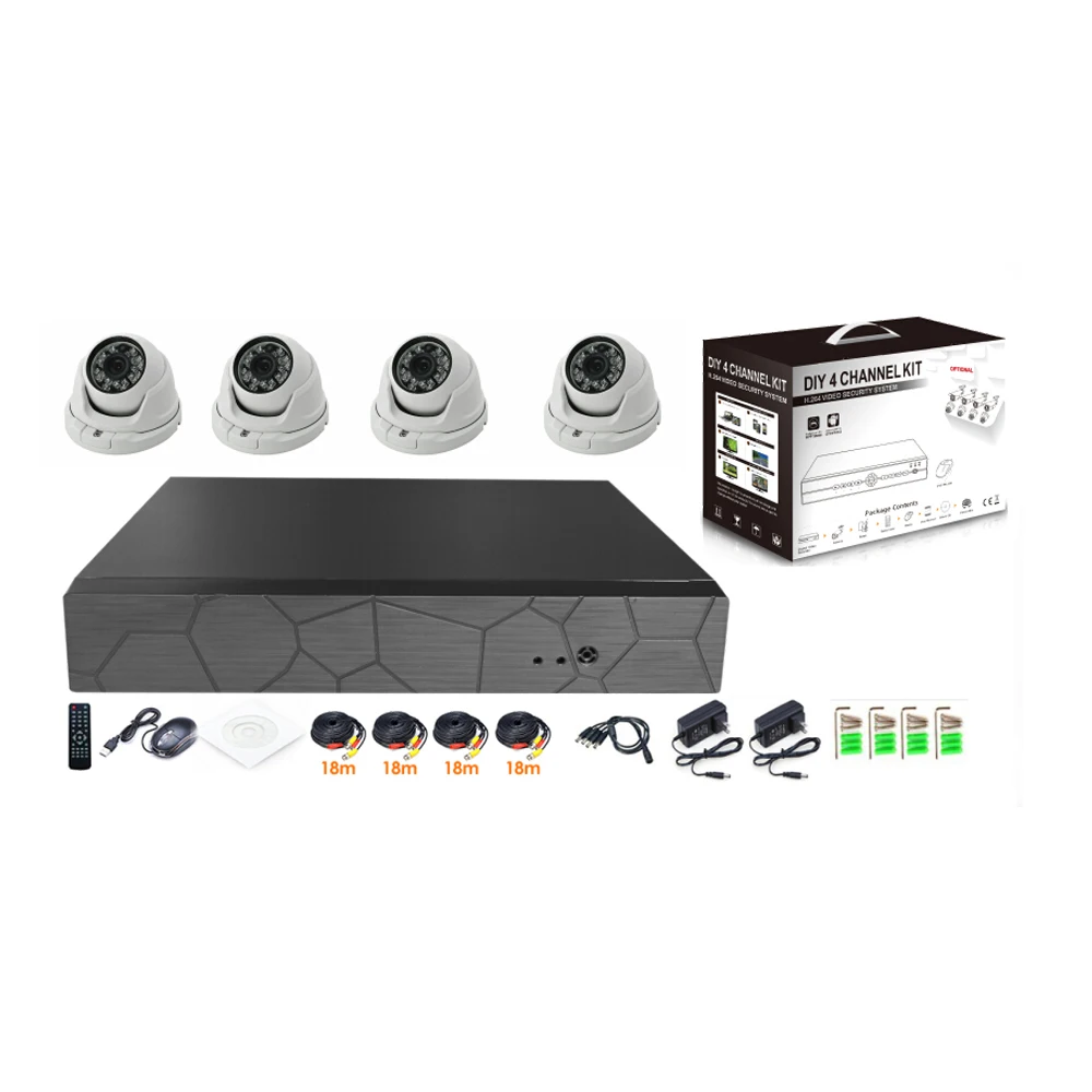 Wholesale Cheap Price Full HD 1080P 4CH Wired AHD DVR Kit with Night Vision Waterproof CCTV Camera System