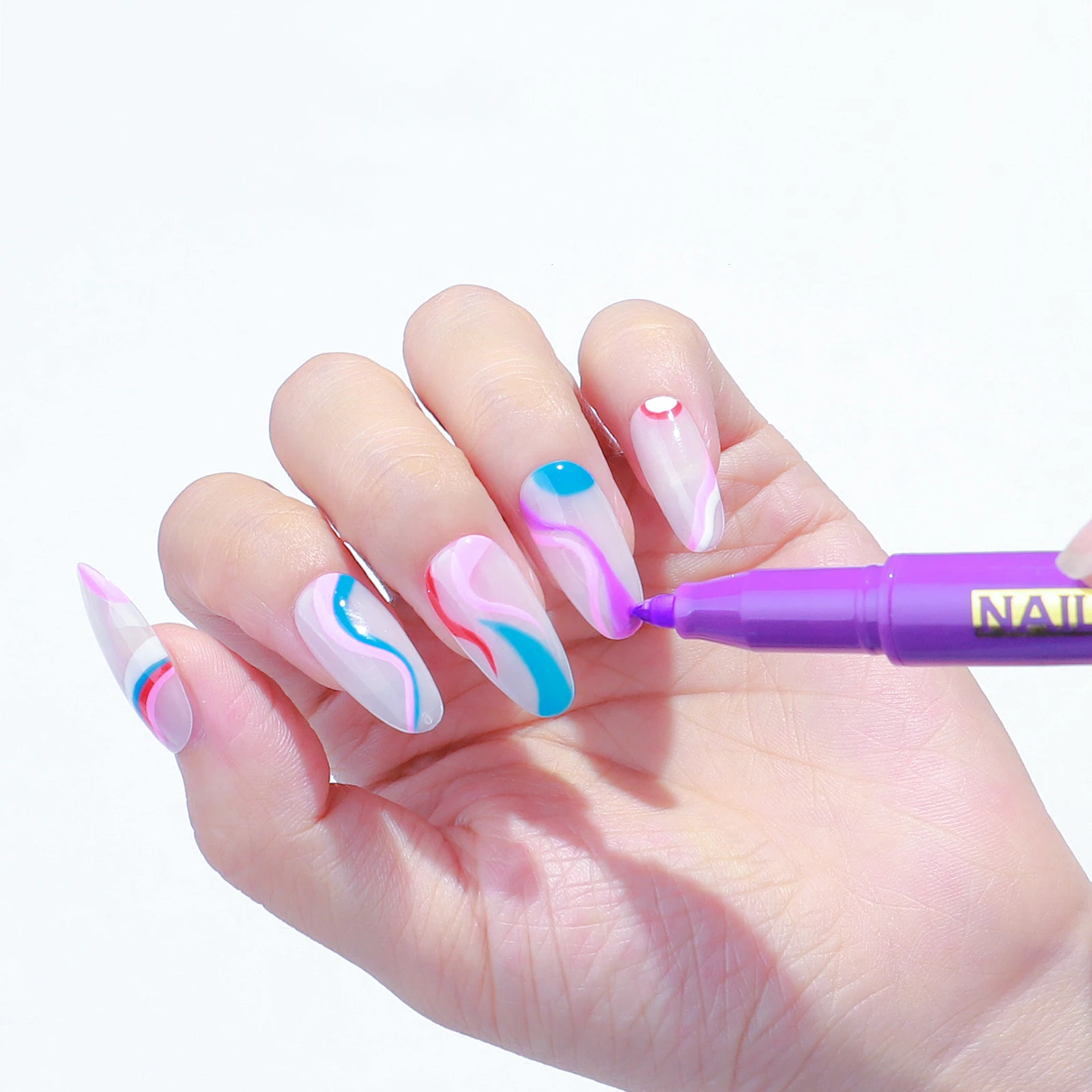 New One Step UV Gel Polish Design 3d Paint DIY Nail Art Graffiti Pen 10 Colors Nail Painting Line Drawing Pen