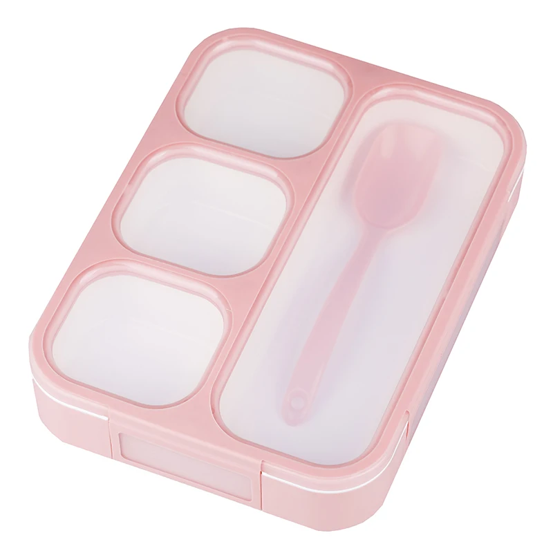 Cheap plastic lunch box food grade PP material rectangle shape 3 or 4 compartment bento lunch box