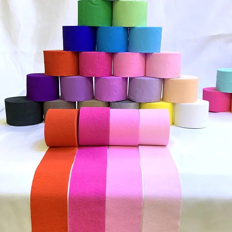 DIY Multi color Decoration Wrapping Crepe Paper Streamer Roll for 81 Feet Handicraft