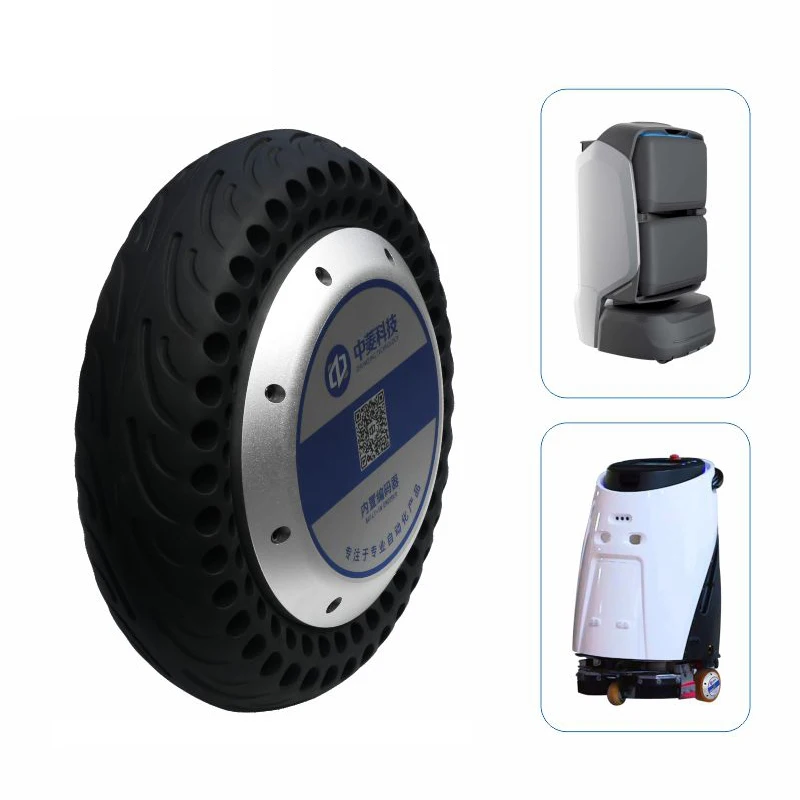 ZLTECH 10inch 48V 800W 300kg IP65 rubber pneumatic tire DC brushless wheel hub servo motor with 4096-wire encoder for AGV robot