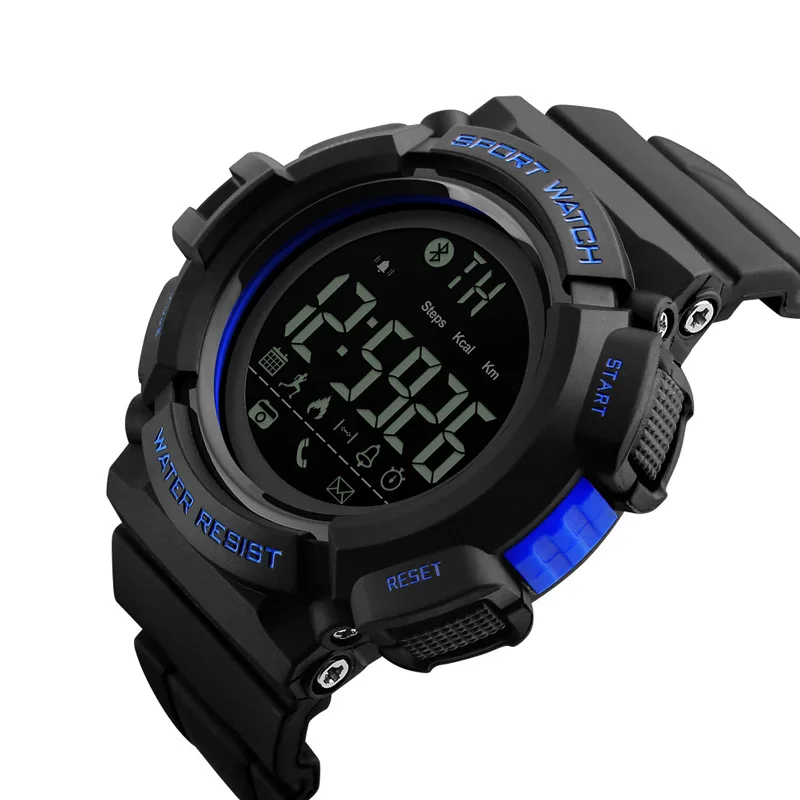 skmei 1245 waterproof black sport smart watch can oem logo