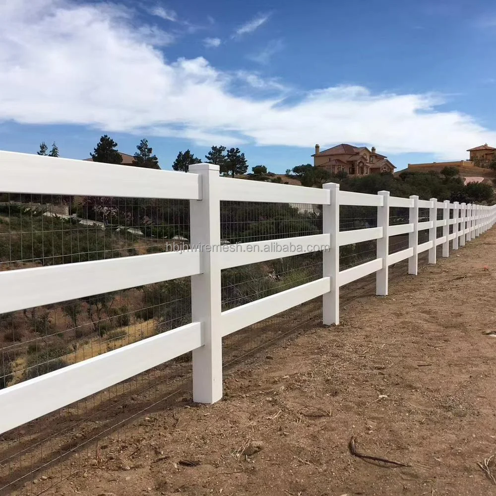 Cheap White Plastic Vinyl PVC Horse Fence UV Resistant 3 Rail Plastic Vinyl PVC Horse Fence