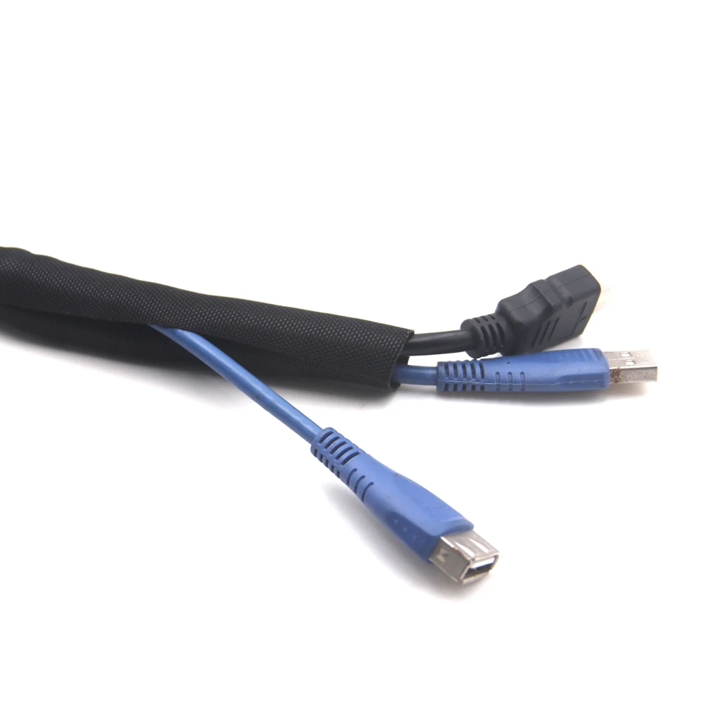 10mm Self-closing Split Flexibility Wrap Woven Cable hose