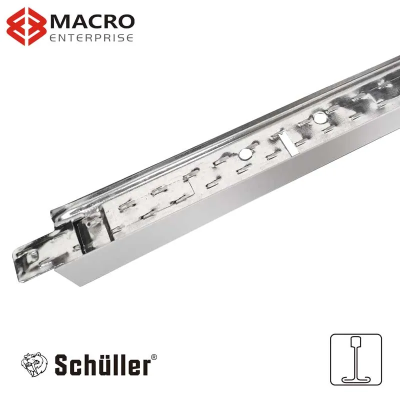white color carbon steel flat surface T type main runner for ceiling system