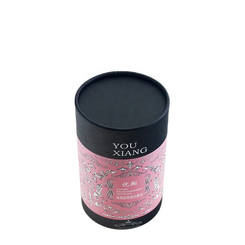 
FSC Wholesale High Quality Colorful Printed Paper Cylinder Food Packing Jelly Box 