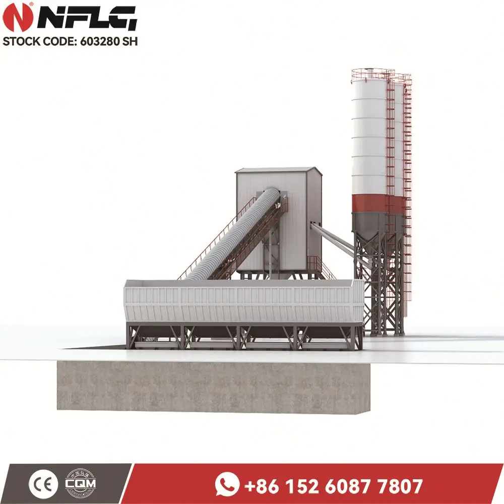NFLG Brand Professional Central Mix Concrete Plants For Sale Compacted Inclined Belt Batching Plant Concrete Block Production