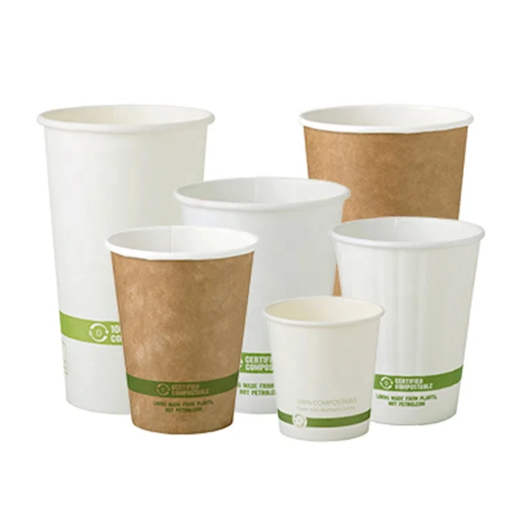 Paper Cup Coffee Edible Takeaway Cheap Hot Cup Disposable Single Wall Cups