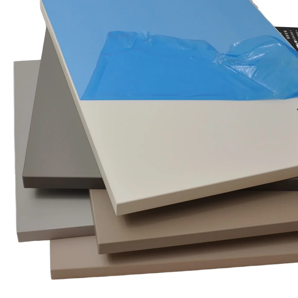 White matte double-sided polyester film (PET) laminate 18mm MDF for interior furniture panel kitchen cabinets E0/E1