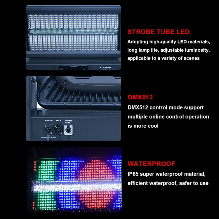 Guangzhou VLTG Outdoor Moving 3000 Strobe Ip65 Waterproofrgbw led moving head light with led pixel control Dj Equipment