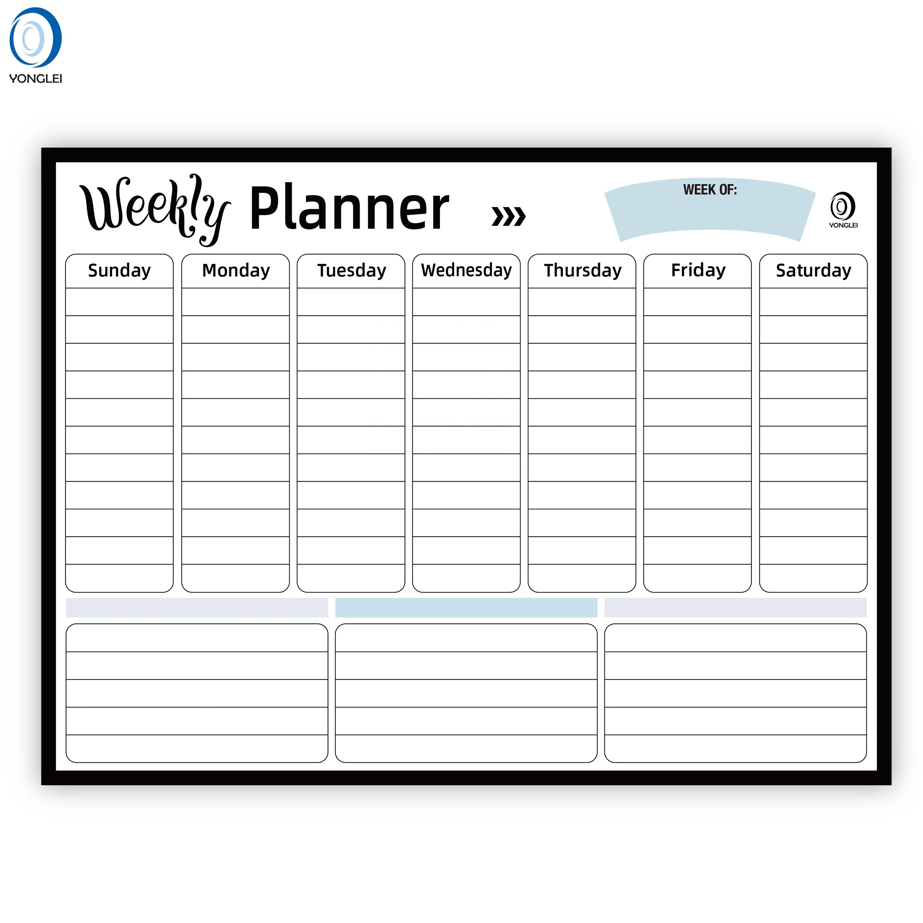 10.6-6 Magnetic dry erase weekly planner board refrigerator magnetic board calendar