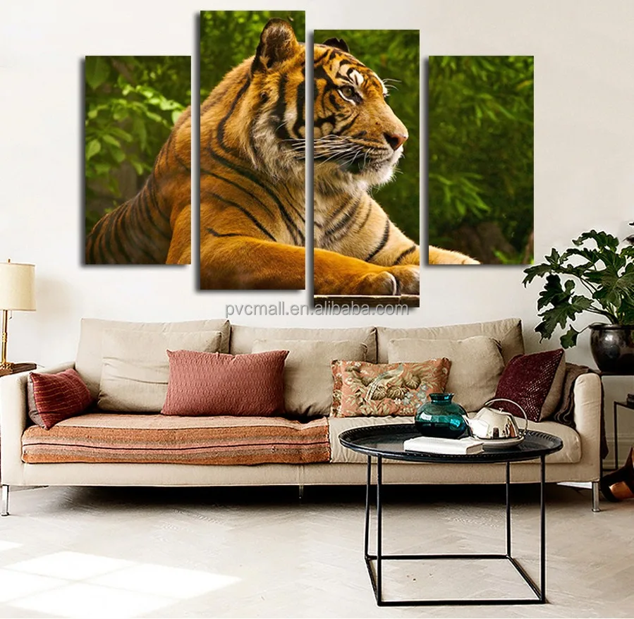 Canvas Printing Custom Flower Pop Print Vertical Wall Decor  Pictures Abstract 4 Piece Printing Decorative Painting Wall Art