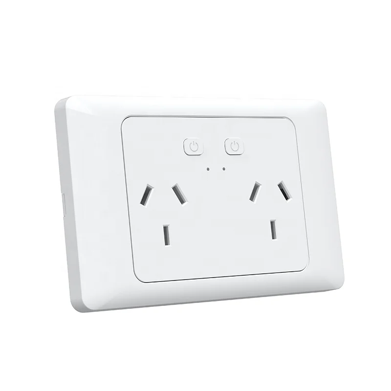 Au Standard Smart Double Wall Socket Saa Wifi  Outlet smart wifi socket