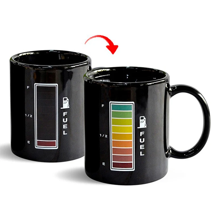 Wholesale 11oz Black Custom Cheap Color Changing Ceramic Heat Sensitive Magic Mug
