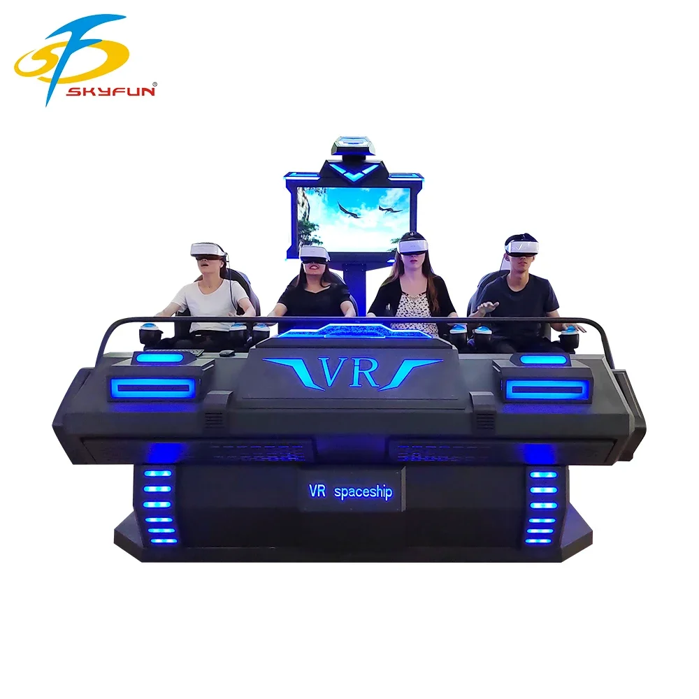 Amusement Park 9D 4 Seats VR Cinema 9D Chair Virtual Reality VR Simulator With 360 View Headset