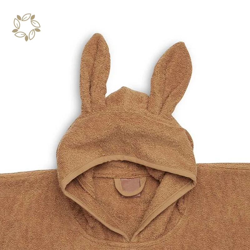 Baby Badponcho Bath Towel Organic Cotton Terry Beach Sustainable Hooded Poncho Hoody Blanket for Kids