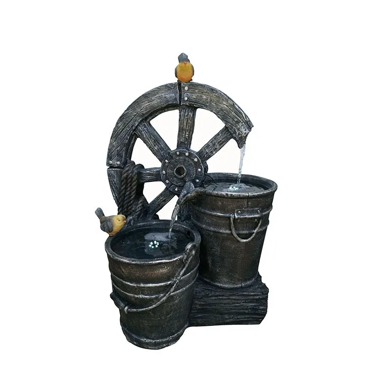 Дешевый портативный маленький светодиодный открытый фонтан из стекловолокна