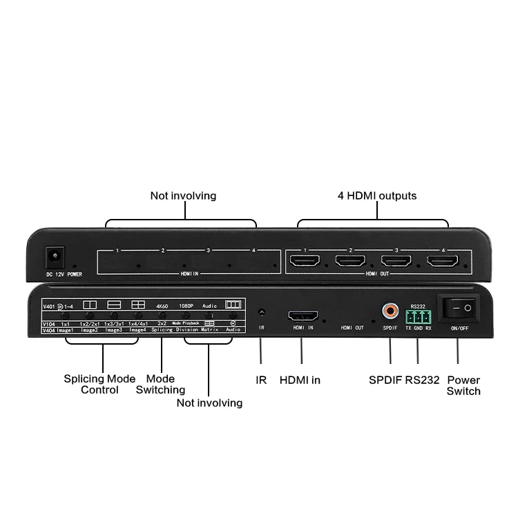 Best selling professional video splicing screen tv display 3x3 1x4 4K video wall controller 2x2