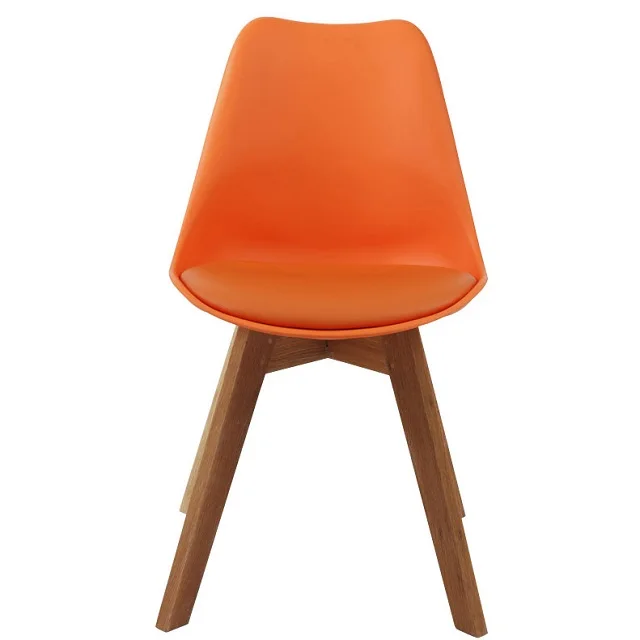 Modern PP plastic dining chair wooden industrial dining chairs restaurant