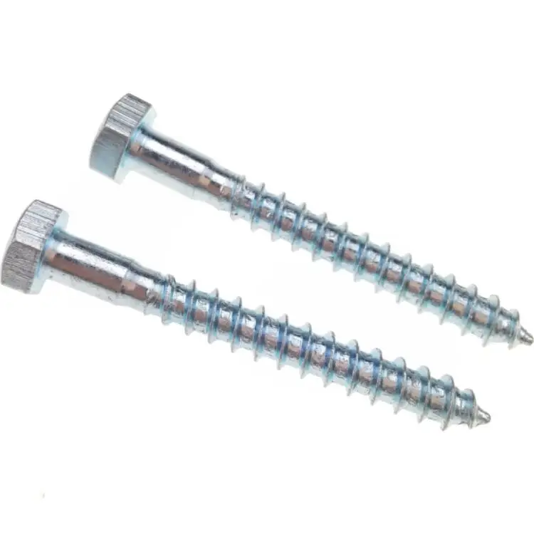 
Hex Head Clear Galvanized Steel Lag Screws for Wooden Type 1/4 Inch Thread Fastener 