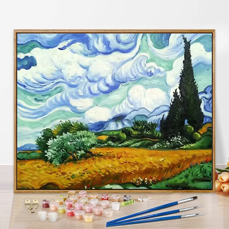Hot sale Wall Art Modern Paintings Oil Handmade Home Decor Living Room Paint Kits Picture Van gogh Painting By Numbers