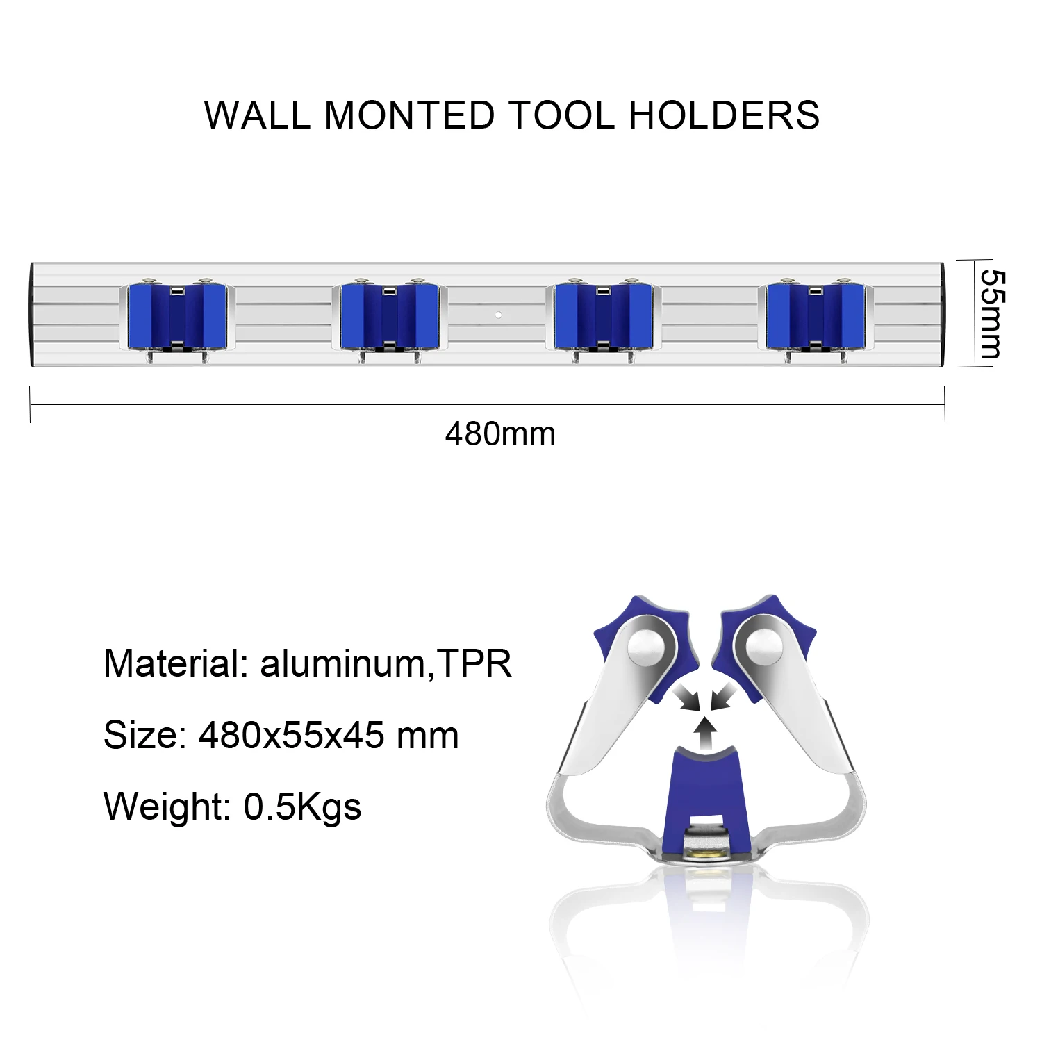 Heavy Duty Upgraded Metal Aluminum Storage Organizer Hanger Wall Mount Garden Rack Broom Mop Holder
