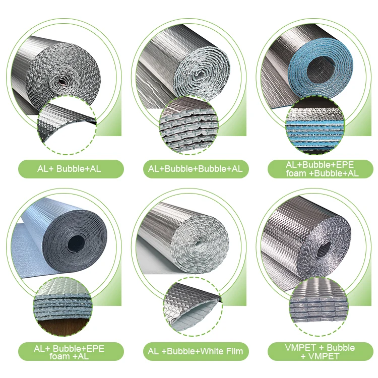 Building Thermal Aluminum foil heat resistant bubble roof insulation Product