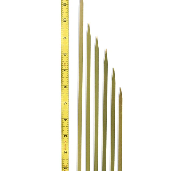 Custom logo bbq accessories flat bamboo meat skewers sticks