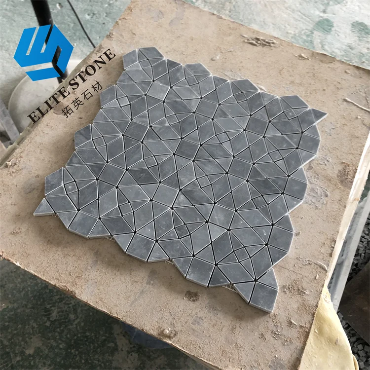 New Design Popular Water Jet White Marble Flower Pattern Mosaic Tile