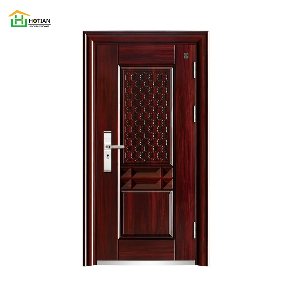 Hotian Best Selling Decorative House Front Exterior Modern Design Security Steel Door