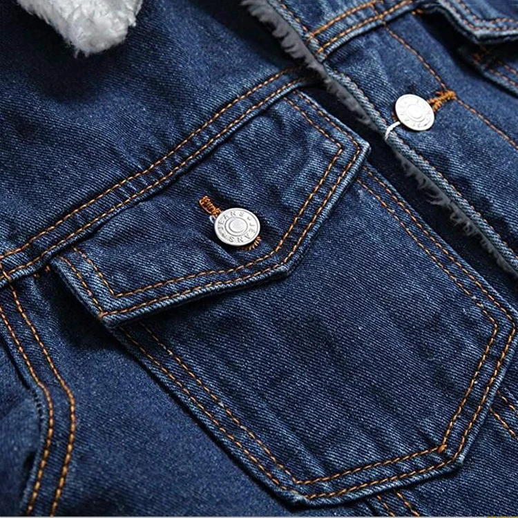 2020 модная мужская флисовая джинсовая куртка зимняя хлопковая с подкладкой из шерсти