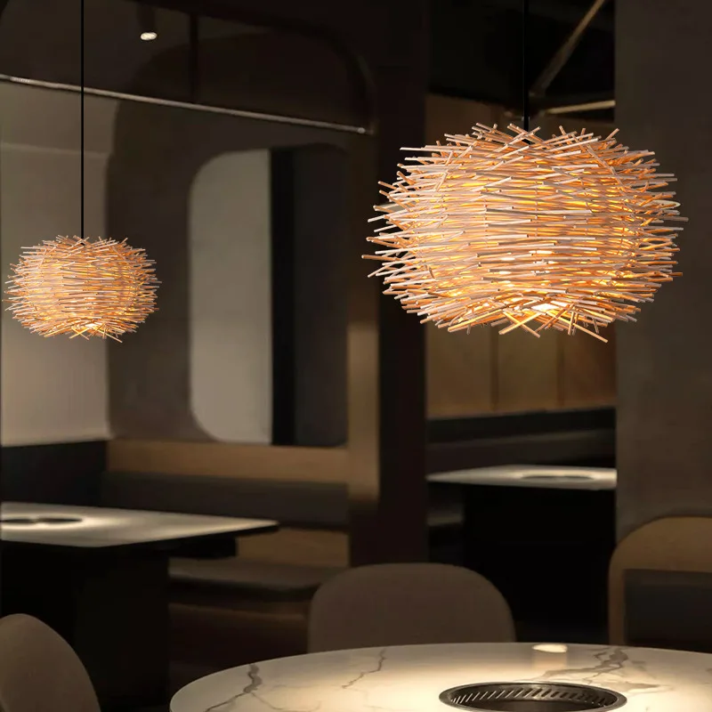 Top Quality Handmade Wicker Natural Ceiling Lantern Bamboo Pendant Shade Rattan Lamps