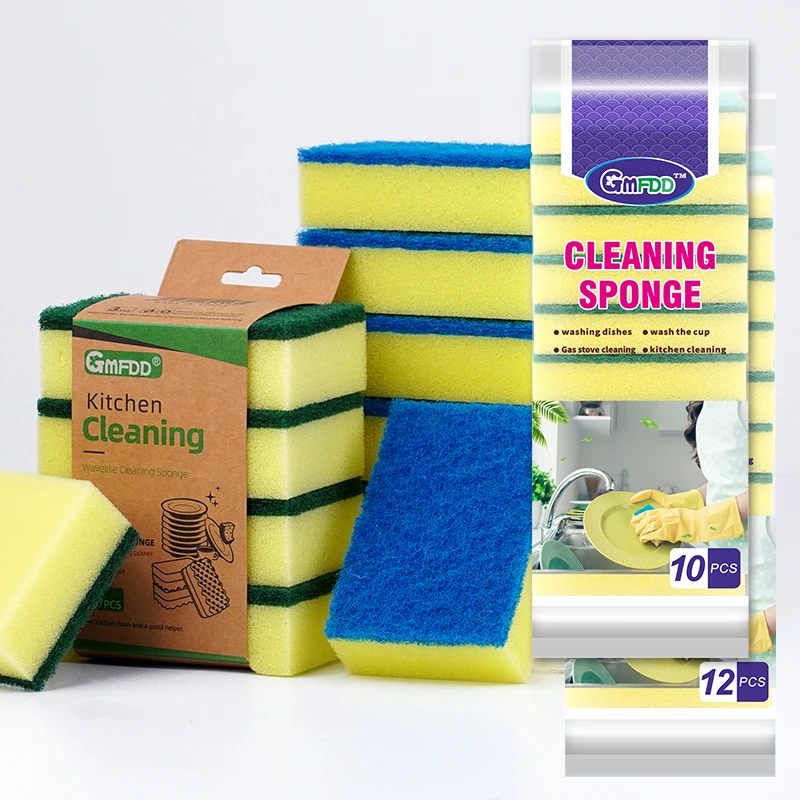 High-density cleaning sponge for kitchen cleaning scouring pad for household cleaning dishwashing sponge