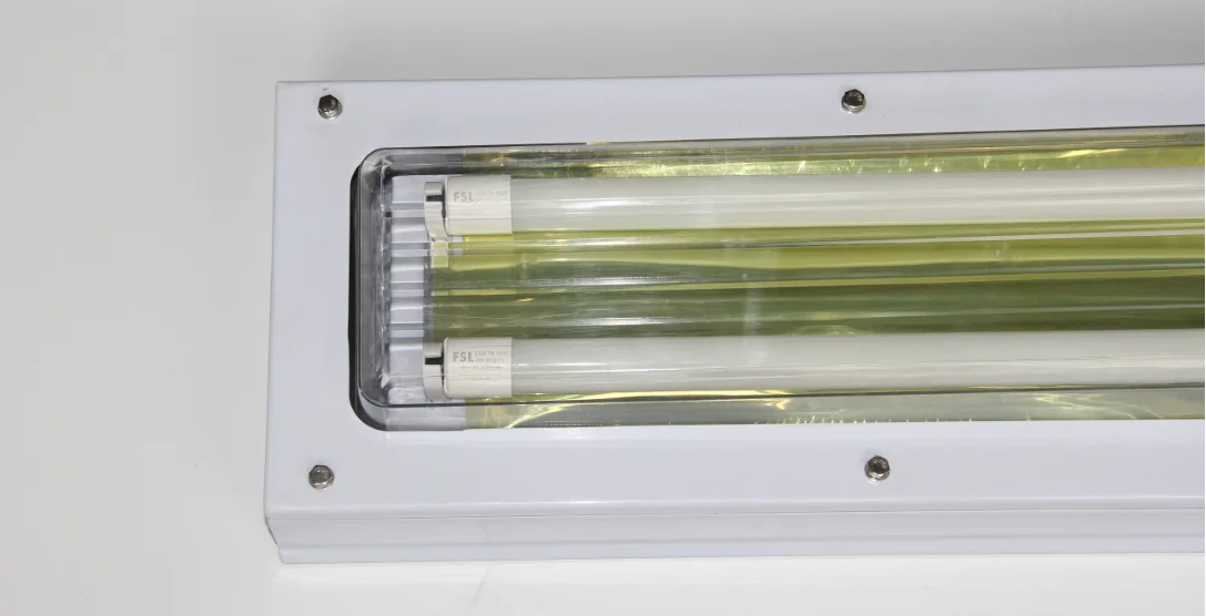 ATEX high brightness clean aluminum explosion proof fixture twin double tubes 36w explosion proof fluorescent light fittings