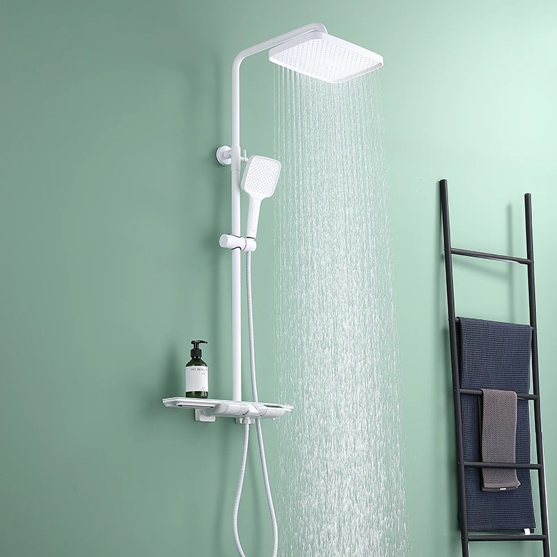 Mopo luxury bath & shower faucets wall mounted brass bathroom shower mixer set