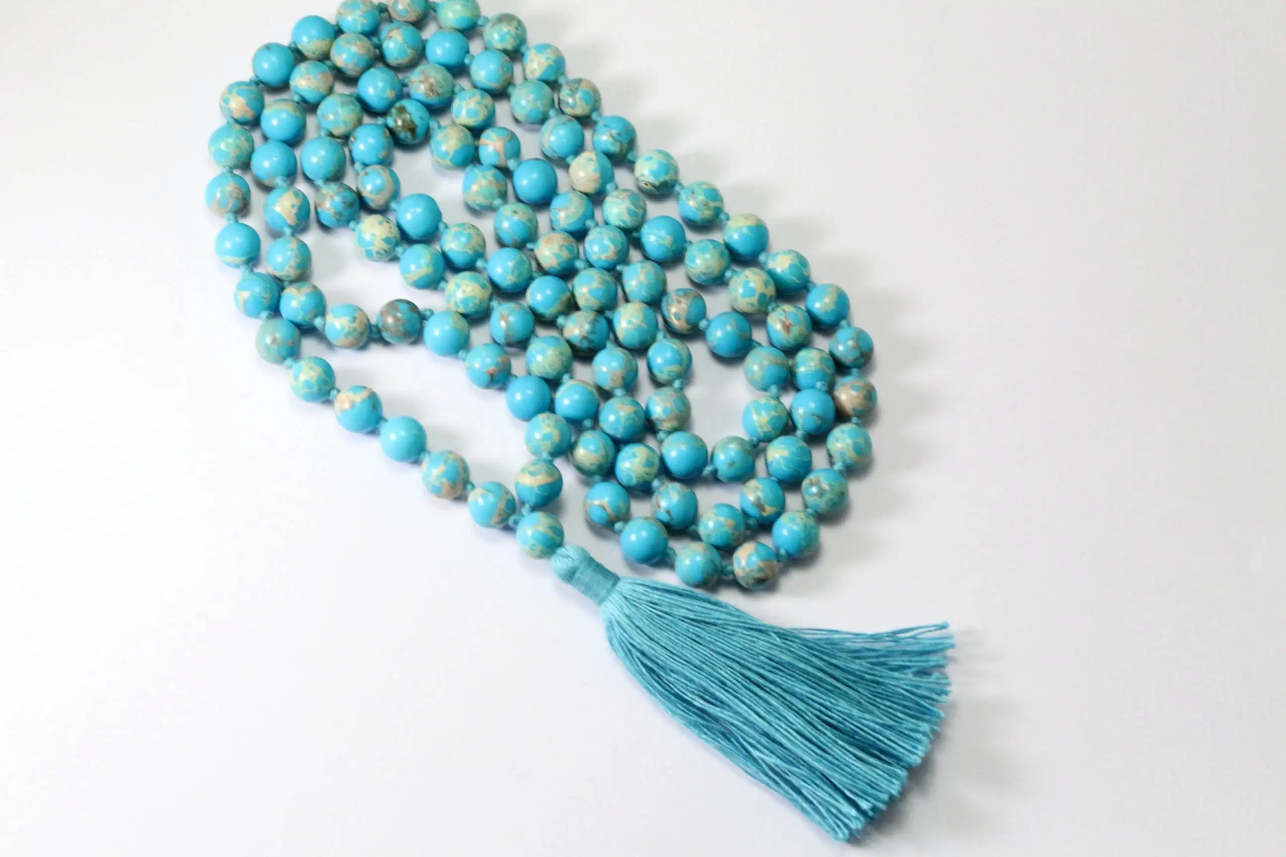 Top Quality Natural Turquoise Howlite 108 Beads Tassel Necklace Jewelry For Dress Accessories Wholesale Factory Price