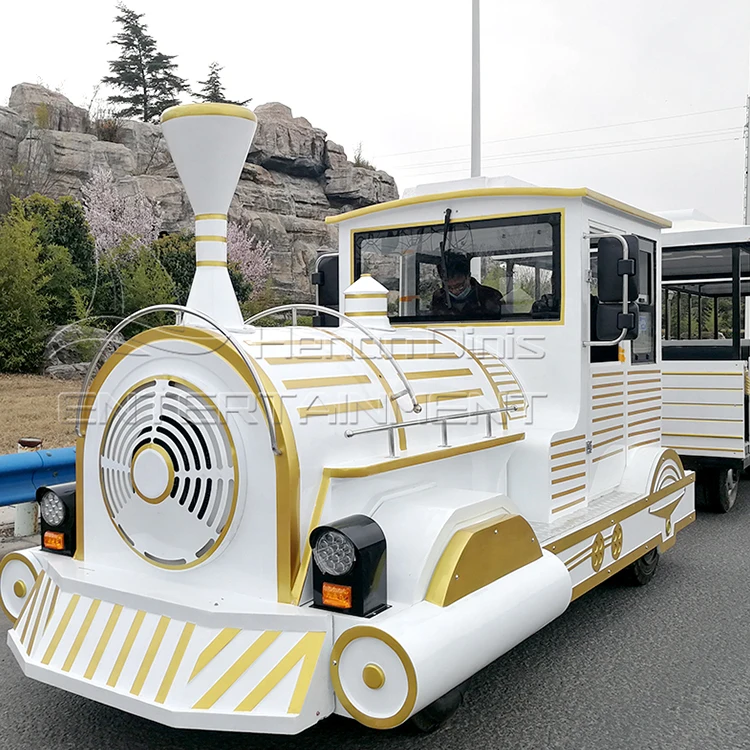 Amusement park rides kids electric trackless train tourist train battery drive trackless train for sale