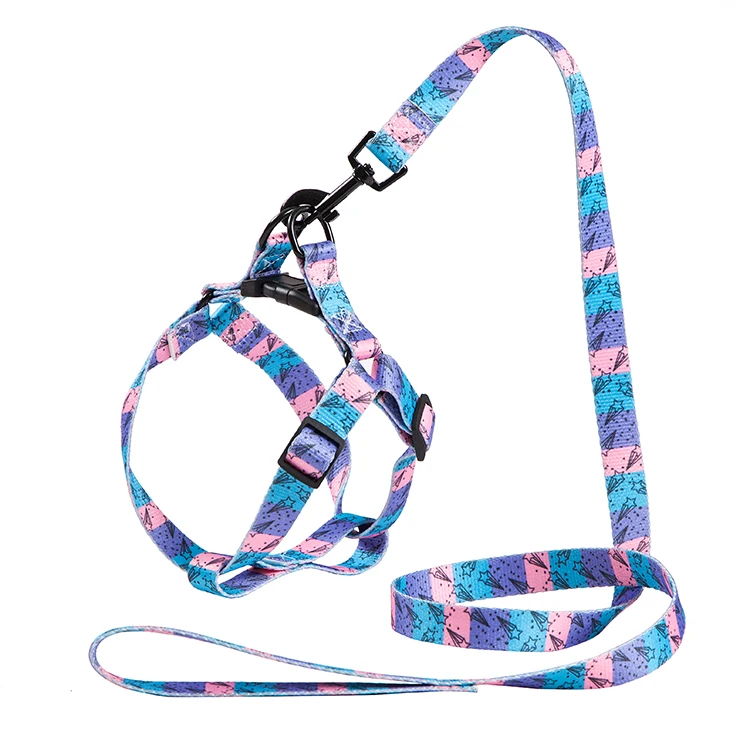 Sustainable Adjustable Pet Leash Quick-buckle Leash Belt Set Nylon Dog Harness Pet