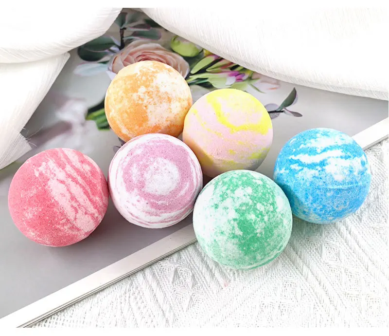 Body Foaming Relaxing Bath Fizzer Mini Gift Set Bath Bombs Shower Cleaner Ball 6pcs Colors Spa Vegan Natural Organic Bath Fizzy