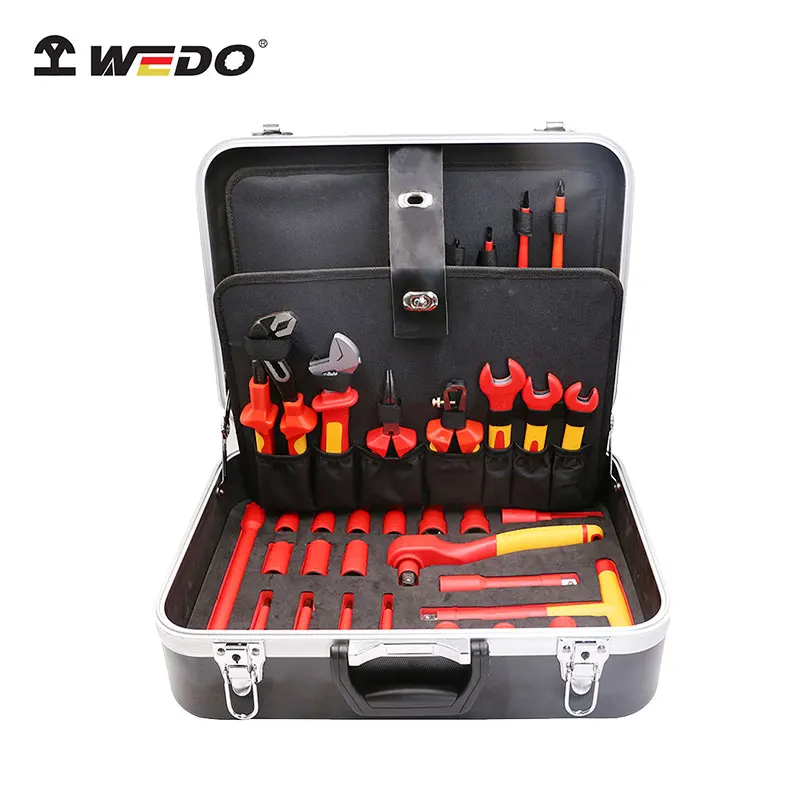 WEDO High Quality Famous Brand Insulated Tools Set 42pcs AC1000V vde GS Certificate Multifunction Pliers with big case