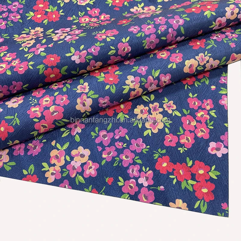 Soft And Glossy High Definitaion Floral Print Fabric Chiffon Silk Twill Satin Weave Fabric  For Hijab Scarf Casual Dresses