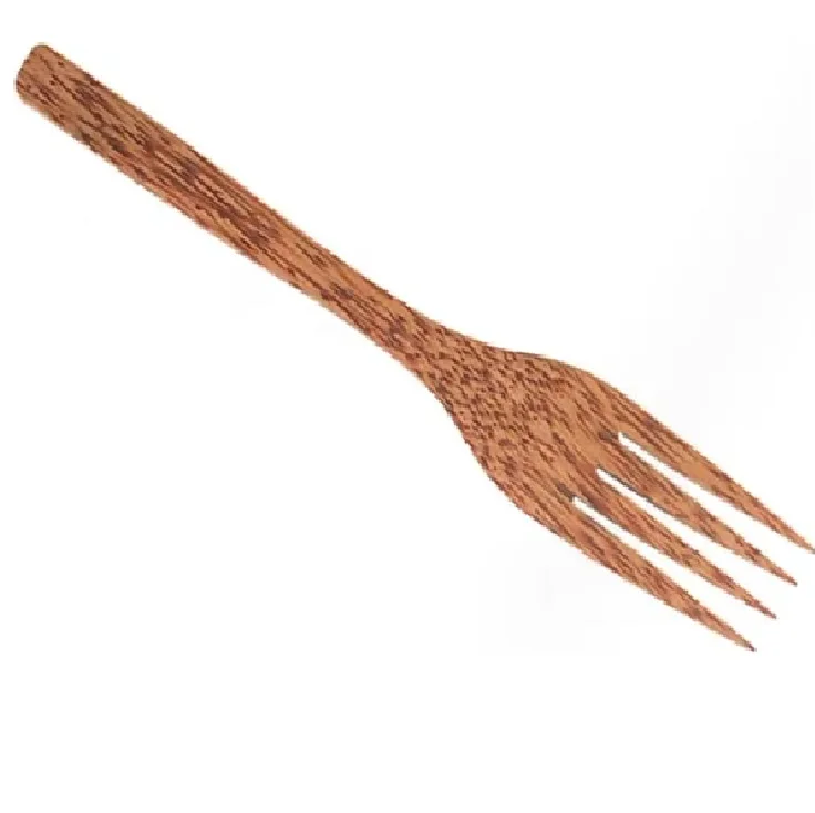 Лидер продаж, экологически чистые многоразовые столовые приборы, вилка из кокосовой скорлупы, деревянная вилка, столовые приборы, набор ложек для путешествий