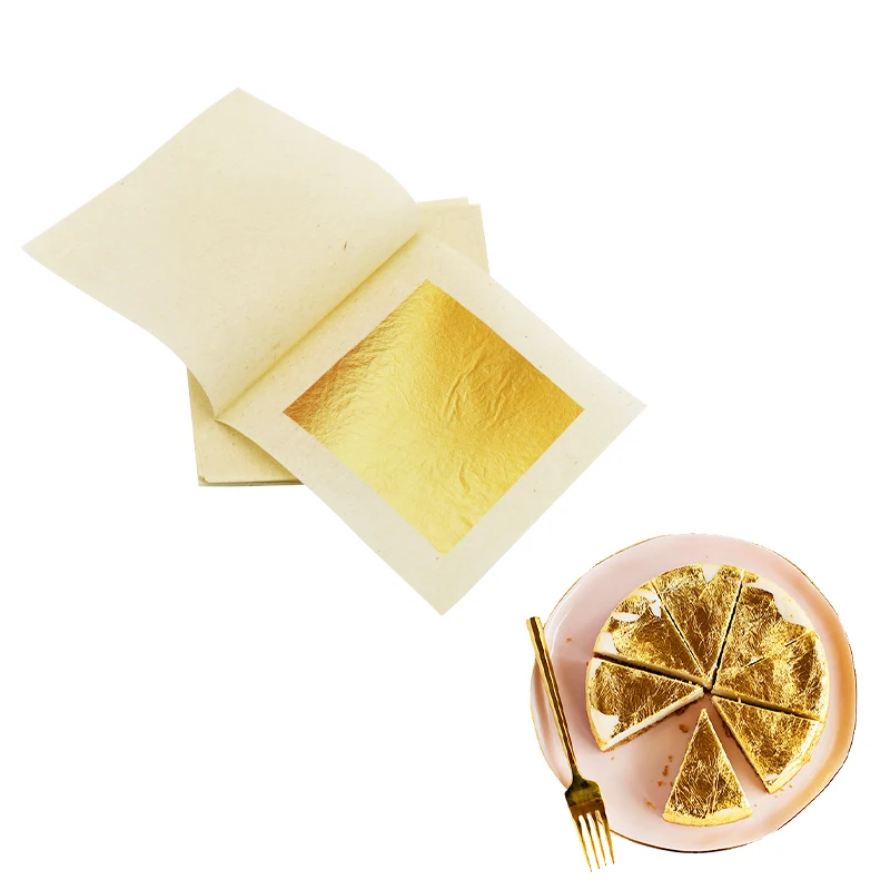Amazon Top Sells Kinno pan de oro 24k Gold Leaf Sheets for bakery and pastry 4.33 x 4.33 cm Edible Gold Leaf