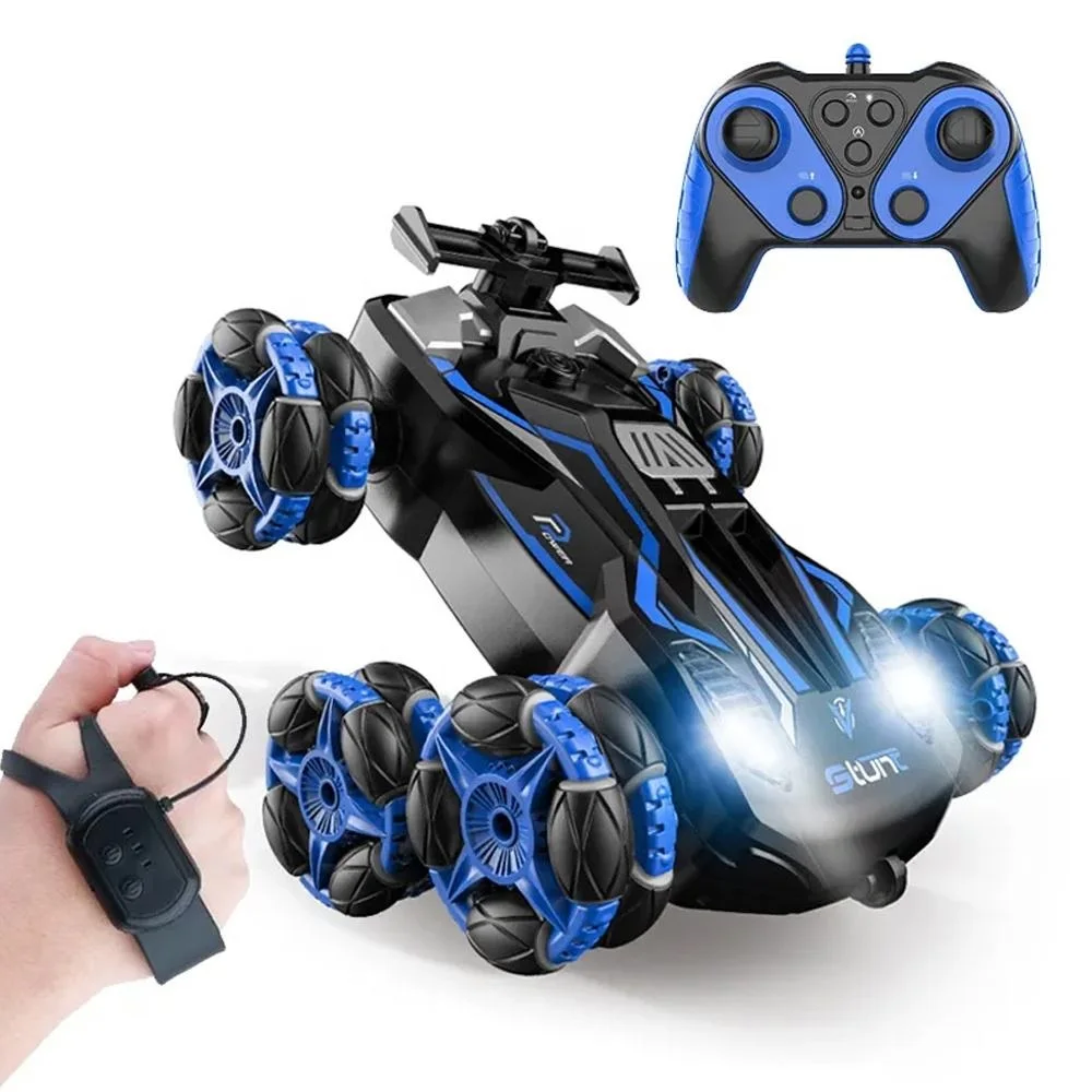 2.4G Rc Stunt Car With Music And Light Radio Control Climbing Drift Toys Hand Controlled Gesture Six-Wheeled Rc Car